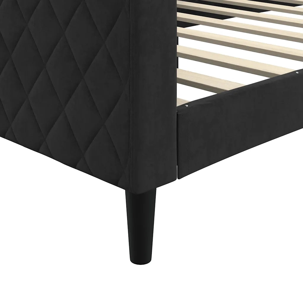 Letto da Giorno Nero 90x190 cm in Velluto 354259