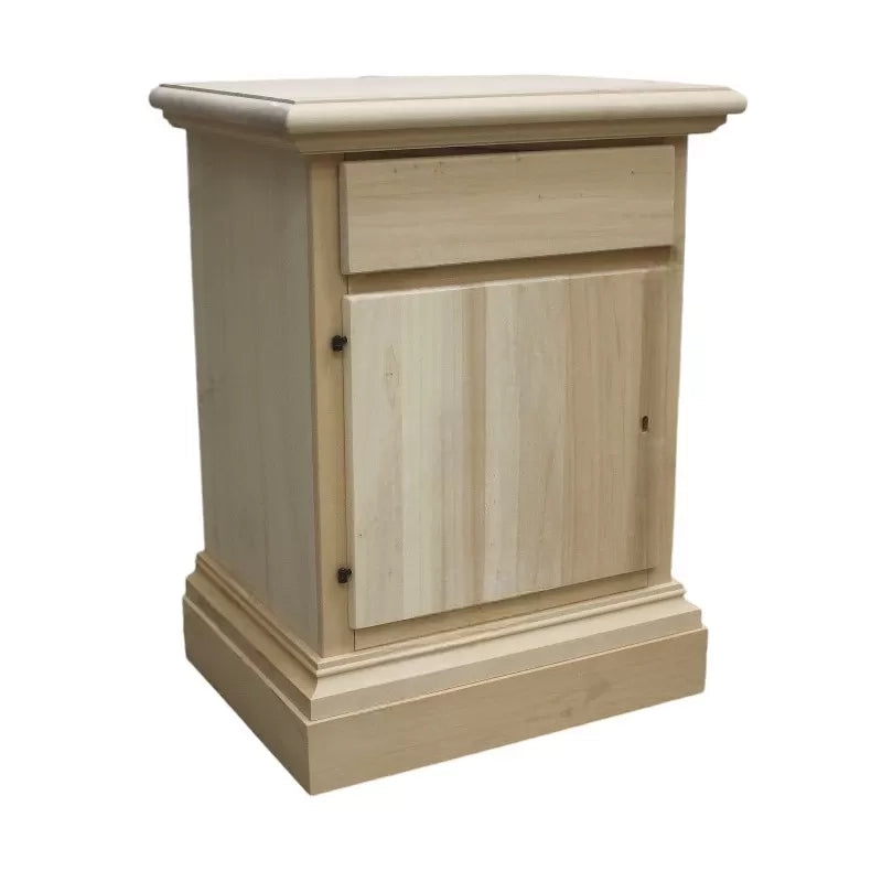 comodino classico 1 cassetto 1 porta legno grezzo 50x38x65 (463) - Mobili 2G