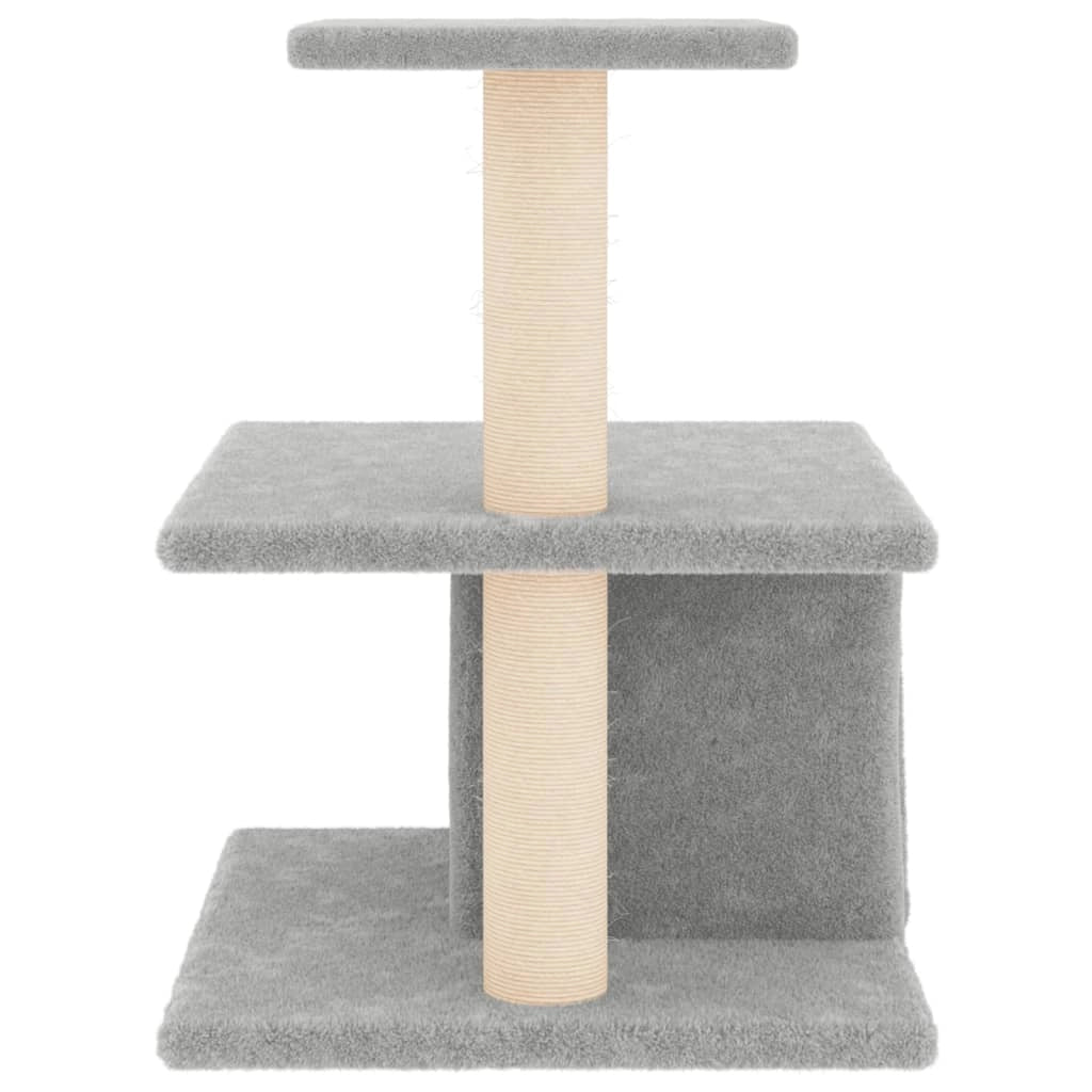 Tiragraffi per gatti Mobili per arrampicata su torre Tiragraffi Piattaforma da arrampicata con tiragraffi in sisal leggero 48 cm grigio 02_0022606