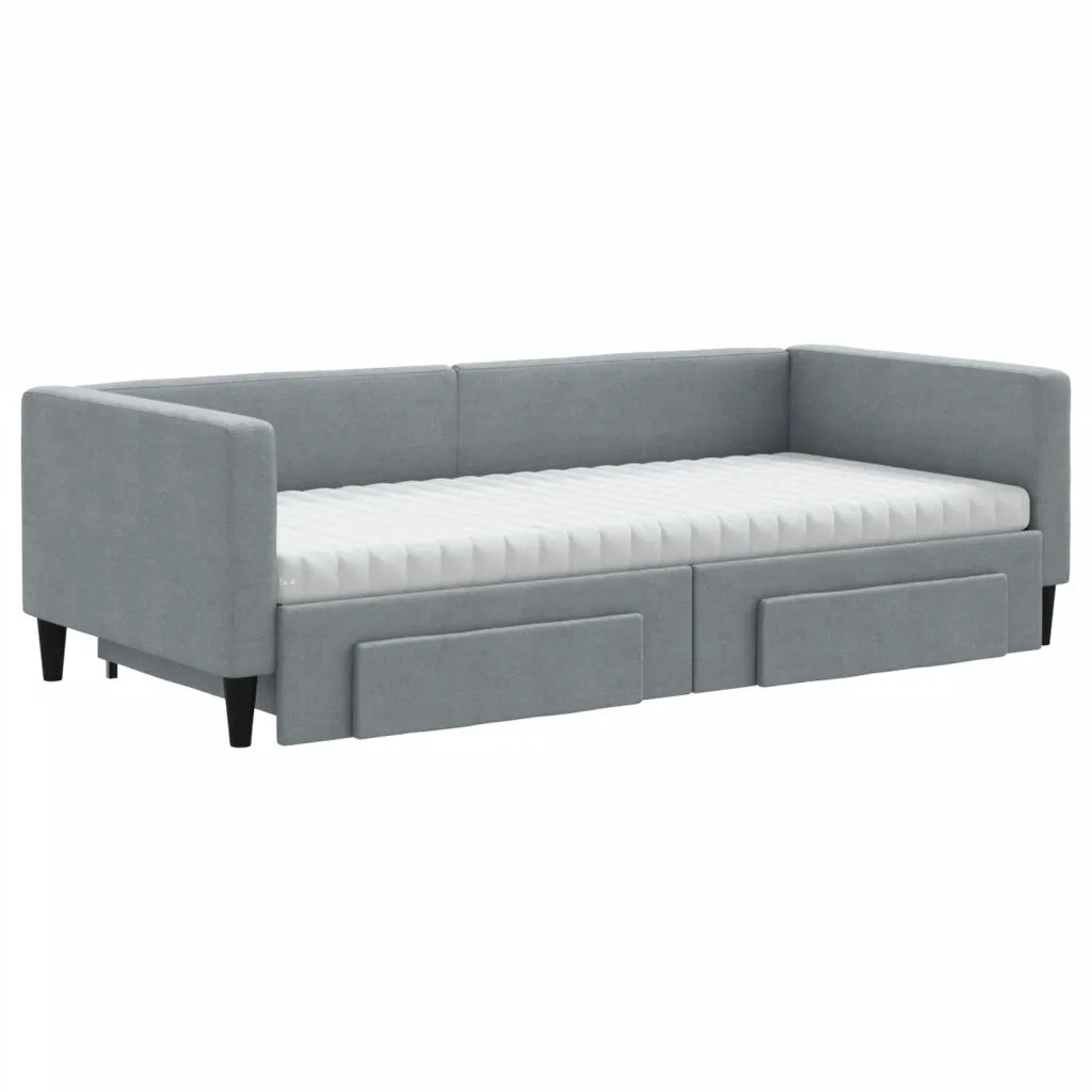Divano Letto Estraibile Cassetti Grigio Chiaro 90x200cm Tessutocod mxl 130645