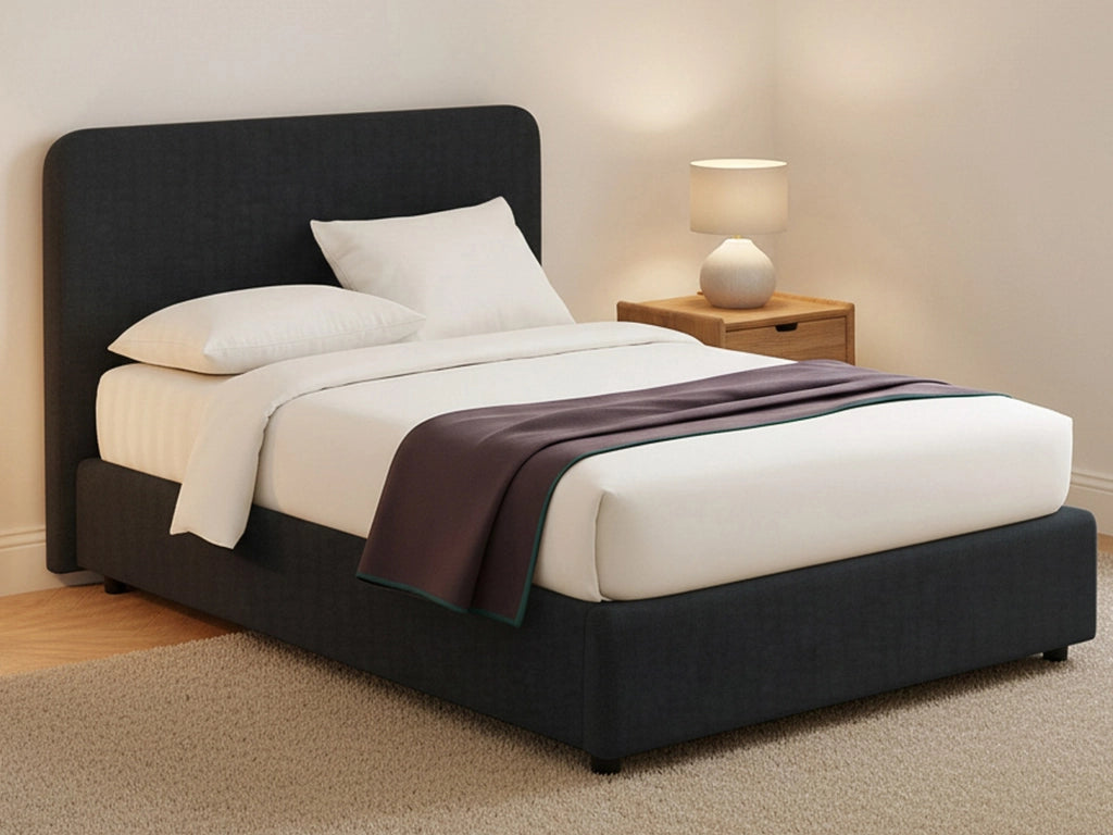Poole, Letto Piazza e Mezza Sfoderabile Made in Italy, Grigio Scuro