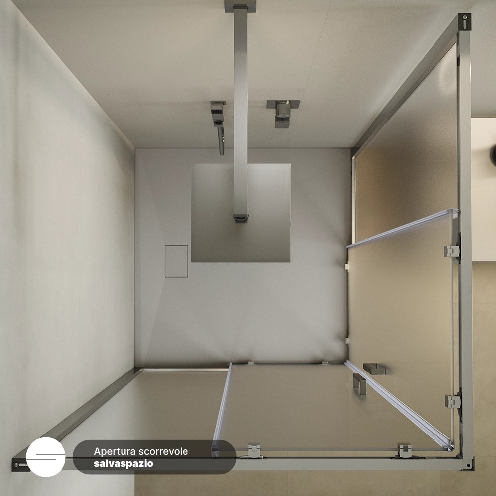 Box doccia  80x80 cm scorrevole vetro 6mm opaco con trattamento anticalcare h195cm scorrevole | Aruba