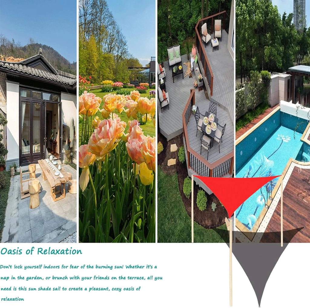 Tenda parasole per esterni, per patio, giardino, cortile e piscina, tessuto impermeabile e protettivo dai raggi UV