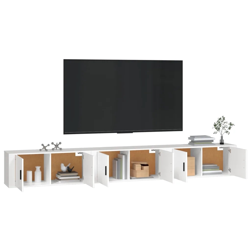 Mobili Porta TV a Parete 3 pz Bianco 100x34,5x40 cm 3188374