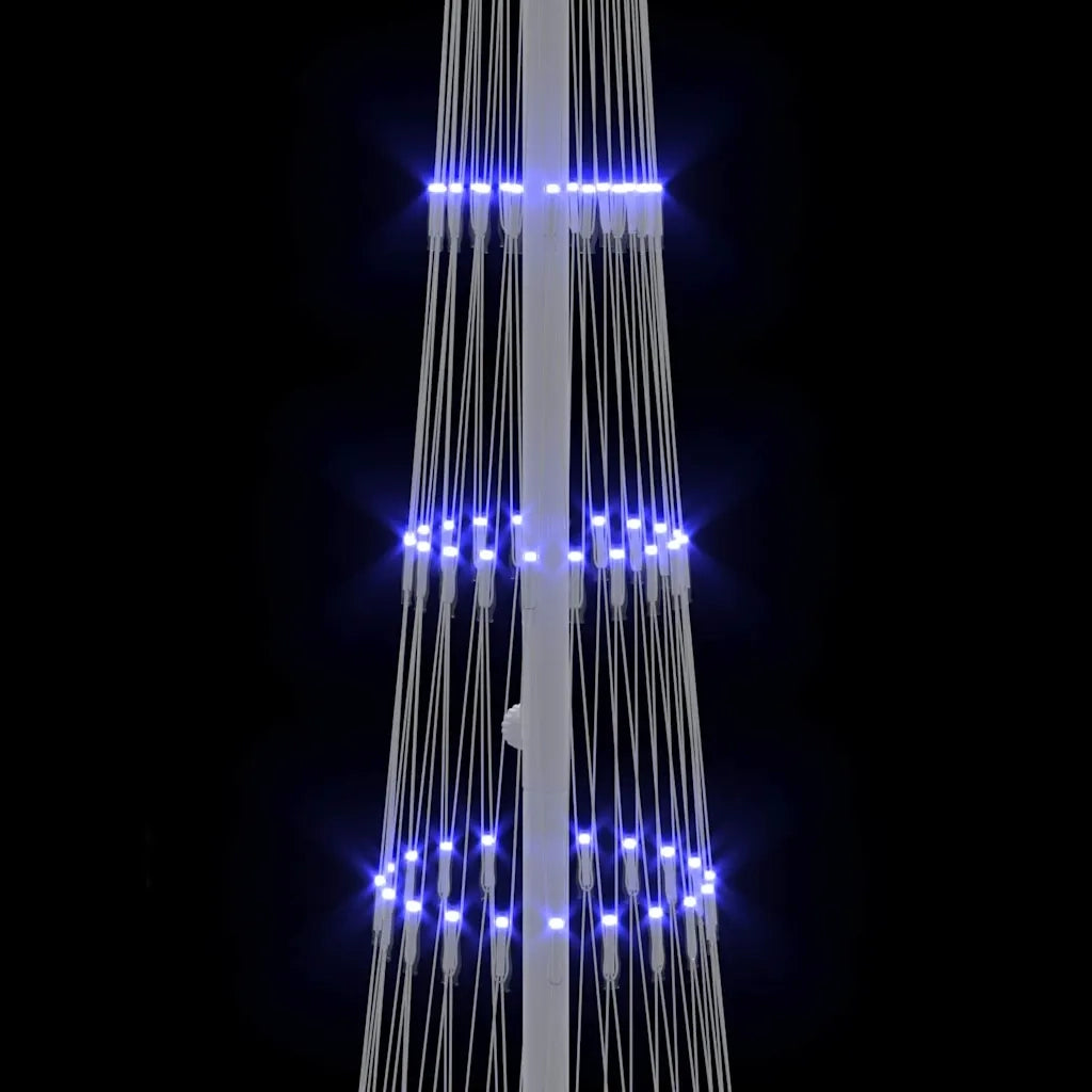 Albero di Natale LED-Luci decorative natalizie con 230 LED Blu 51 x 51 x 190 cm Metallo
