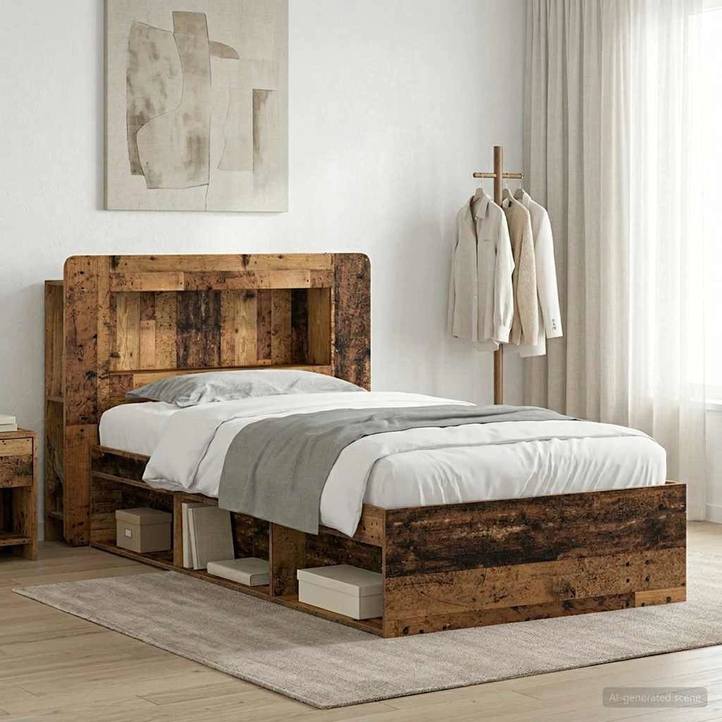 Telaio del letto con storage Legno antico 100 x 200 cm 3433450