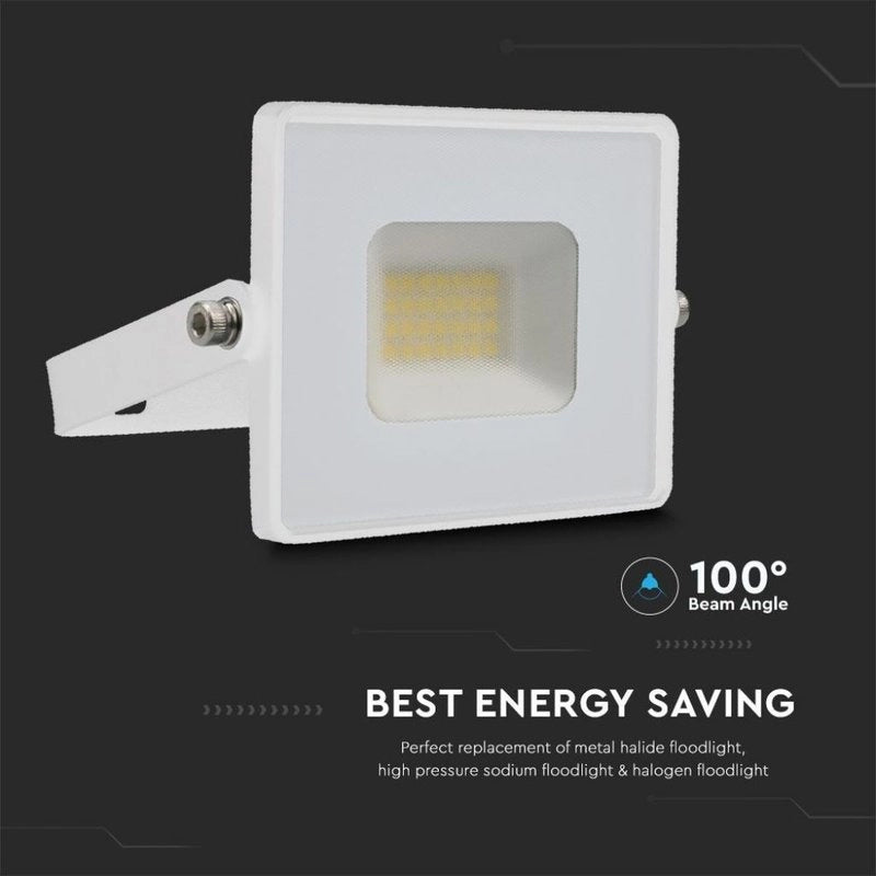 Faro Led Flood Light 20W 1620lm IP65 Slim 121X114X26mm Carcassa Bianca Luce 4000K SKU-215950