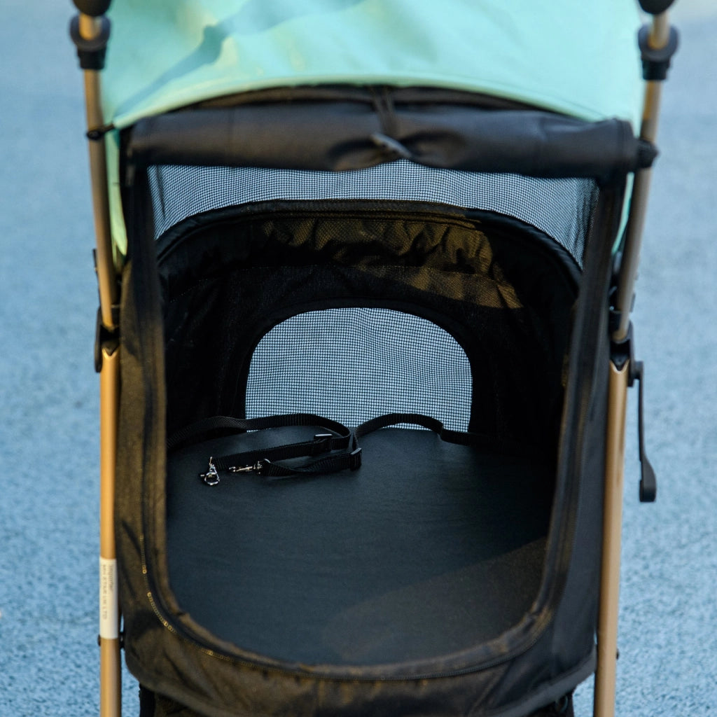 Passeggino per Cani Piccoli Pieghevole con Guinzaglio Integrato Verde