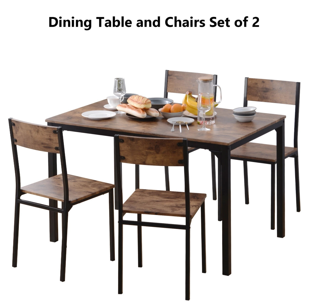 Gruppo tavolo da pranzo con 4 sedie salvaspazio; 108x65x75 cm; marrone