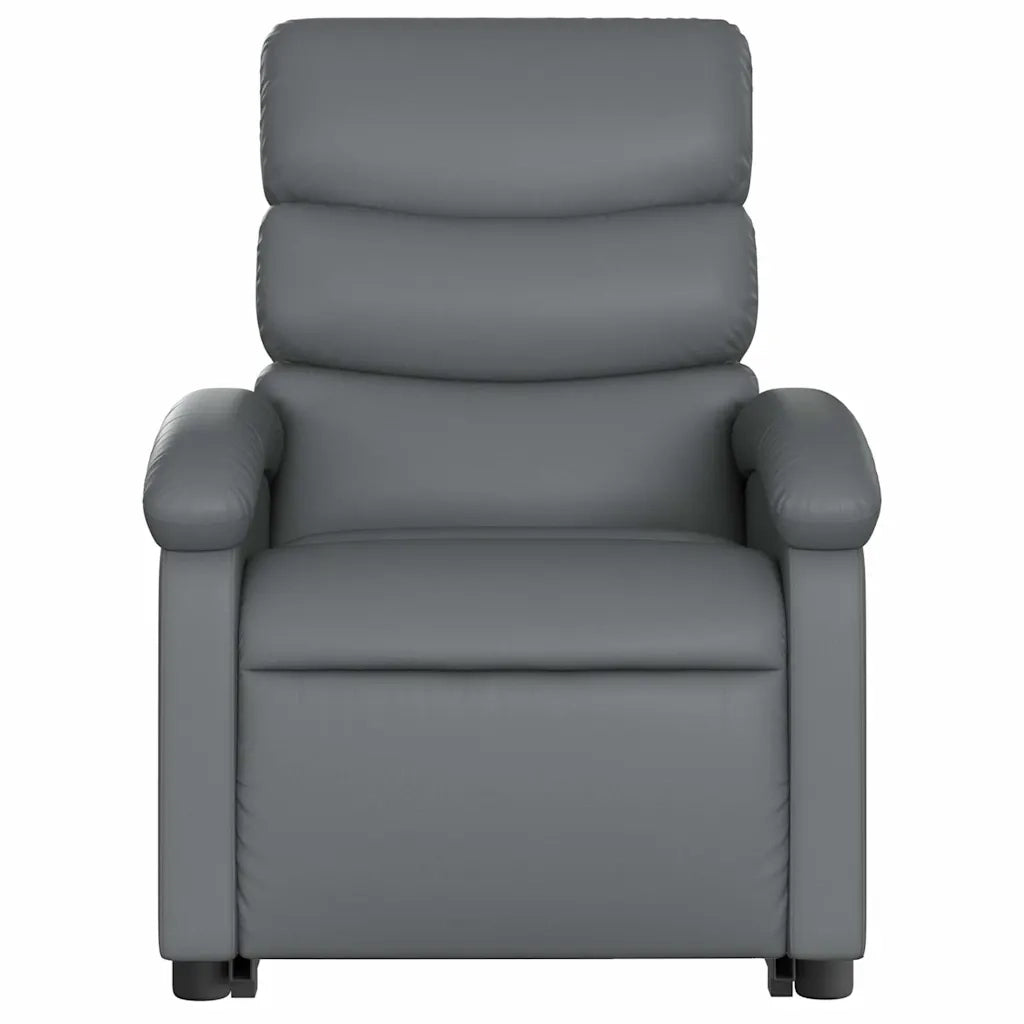 Poltrona Alzapersona Elettrica Reclinabile Grigio in Similpelle 3204064