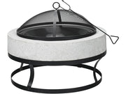 Braciere in pietra "Torro" - 70 x 70 x 49 cm - Bianco