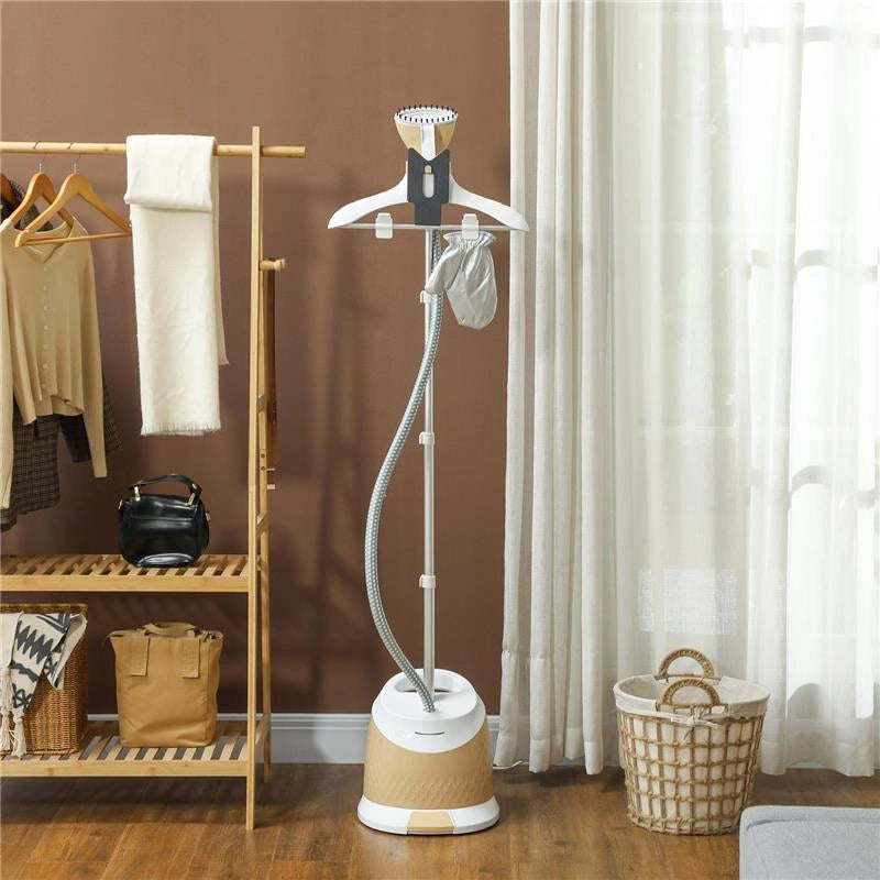 FERRO DA STIRO VERTICALE A VAPORE 1800W CON SERBATOIO 1.8L ALTEZZA REGOLABILE 32X32X32 CM E ACCESSORI ORO