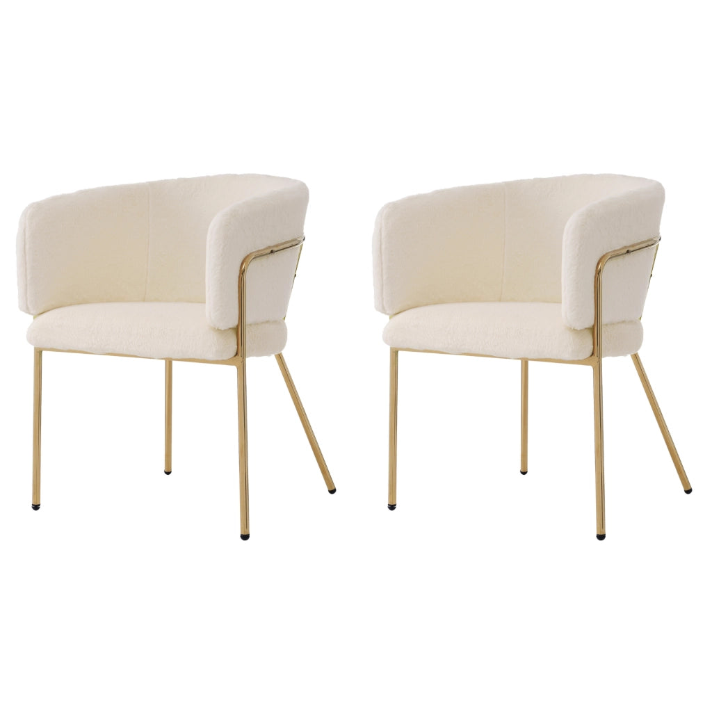 Sedia relax 2 pezzi - Zephmum- Supporti metallici, imbottitura in piuma sintetica, beige