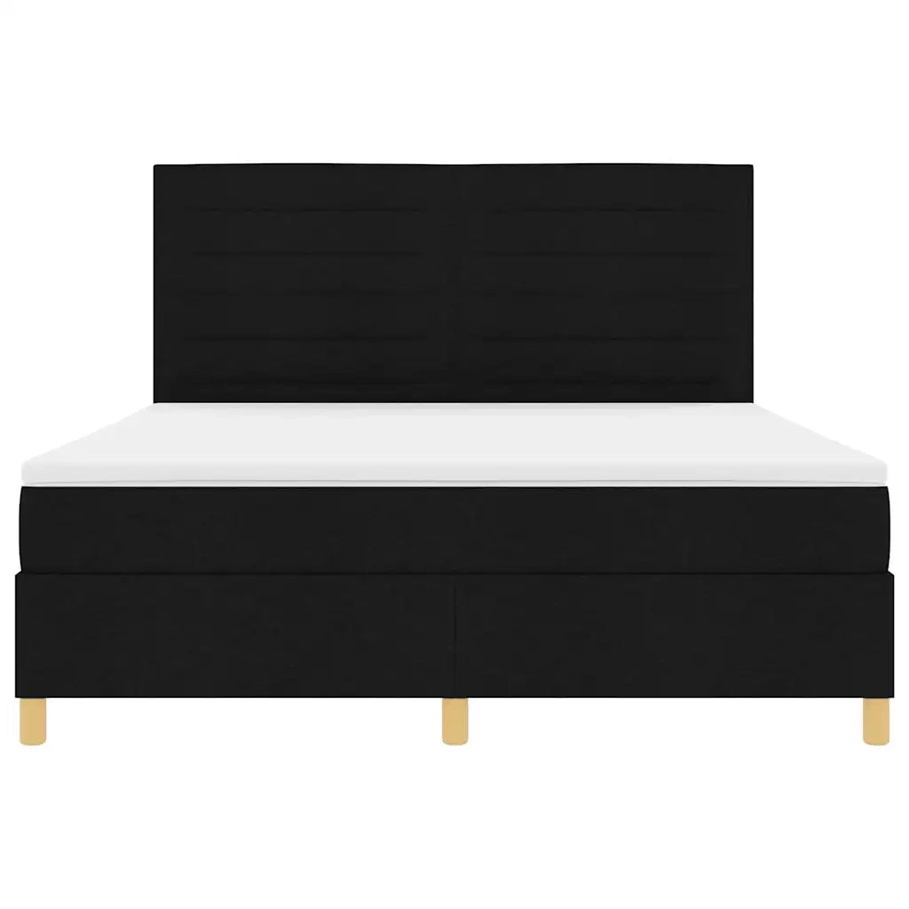 Letto a molle con materasso Nero 180 x 200 cm Tessuto