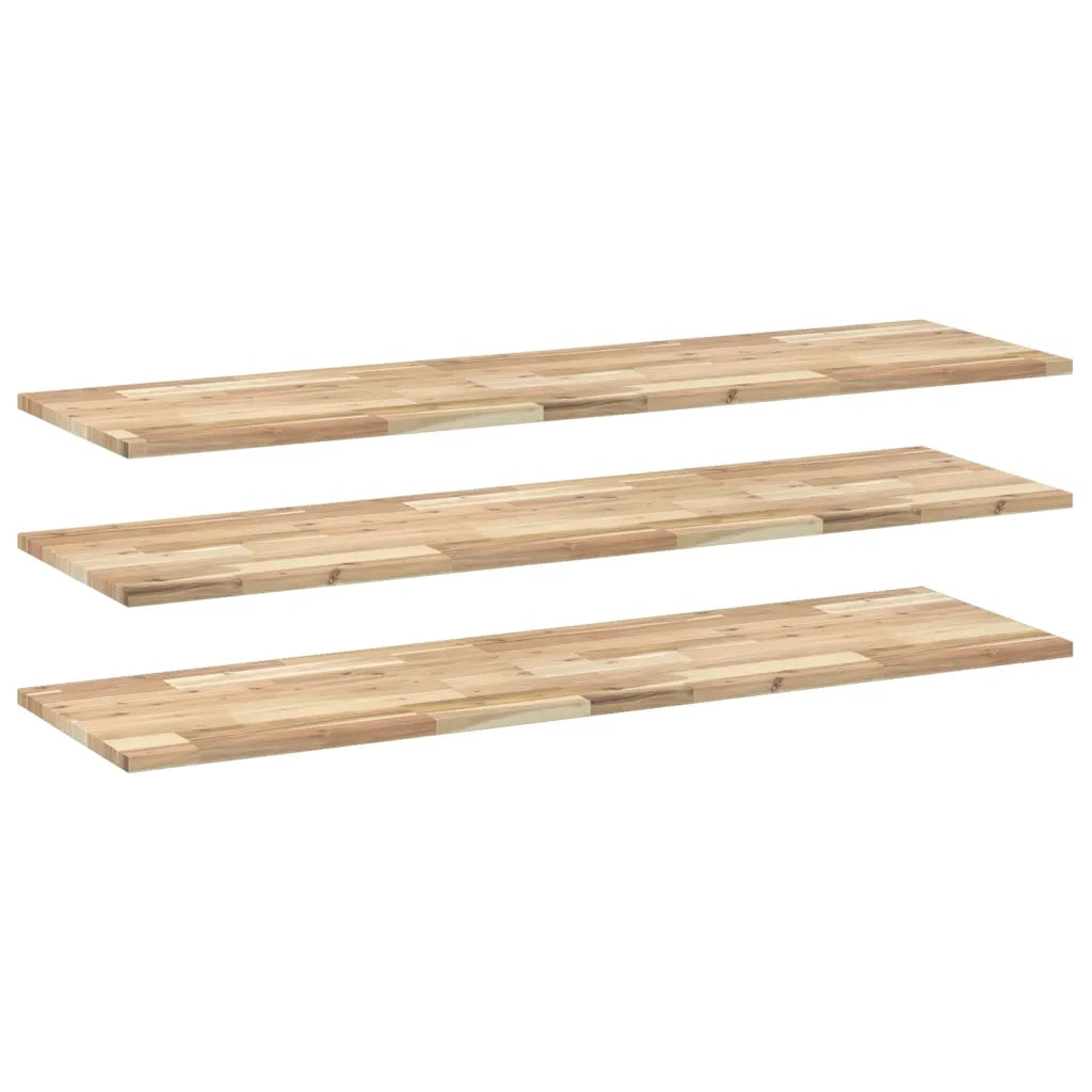 Mensole da Parete 3 pz 120x40x2 cm Legno Acacia Non Trattato 3279405