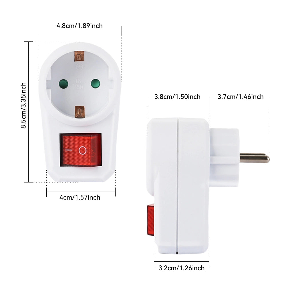 Presa Elettrica Schuko con Interruttore ¨C zephmum ¨C Bianca, Tipo F