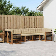 Set di divani da esterno 7 pz Naturale e Beige 3382193