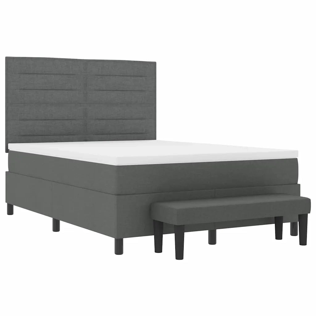 Letto a molle con testiera Grigio scuro 140 x 200 cm Tessuto 3343996