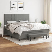 Giroletto a Molle con Materasso Grigio Scuro 180x200 cm Tessuto