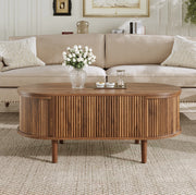 Tavolino da caffè 100x48x53.5 cm con piano sollevabile e contenitore in MDF noce
