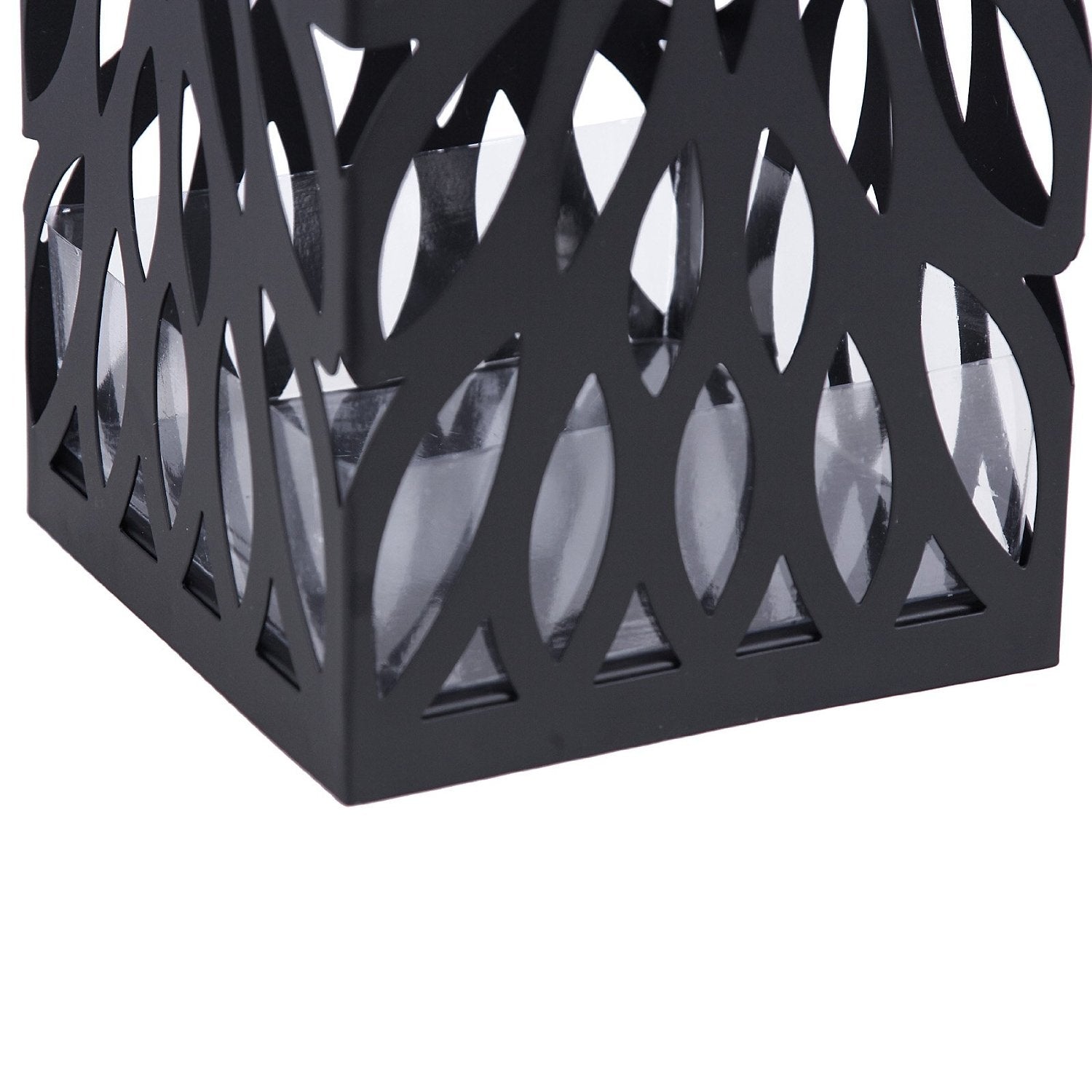 Portaombrelli quadrato in metallo con vassoio e gancio 49 cm nero 3512026