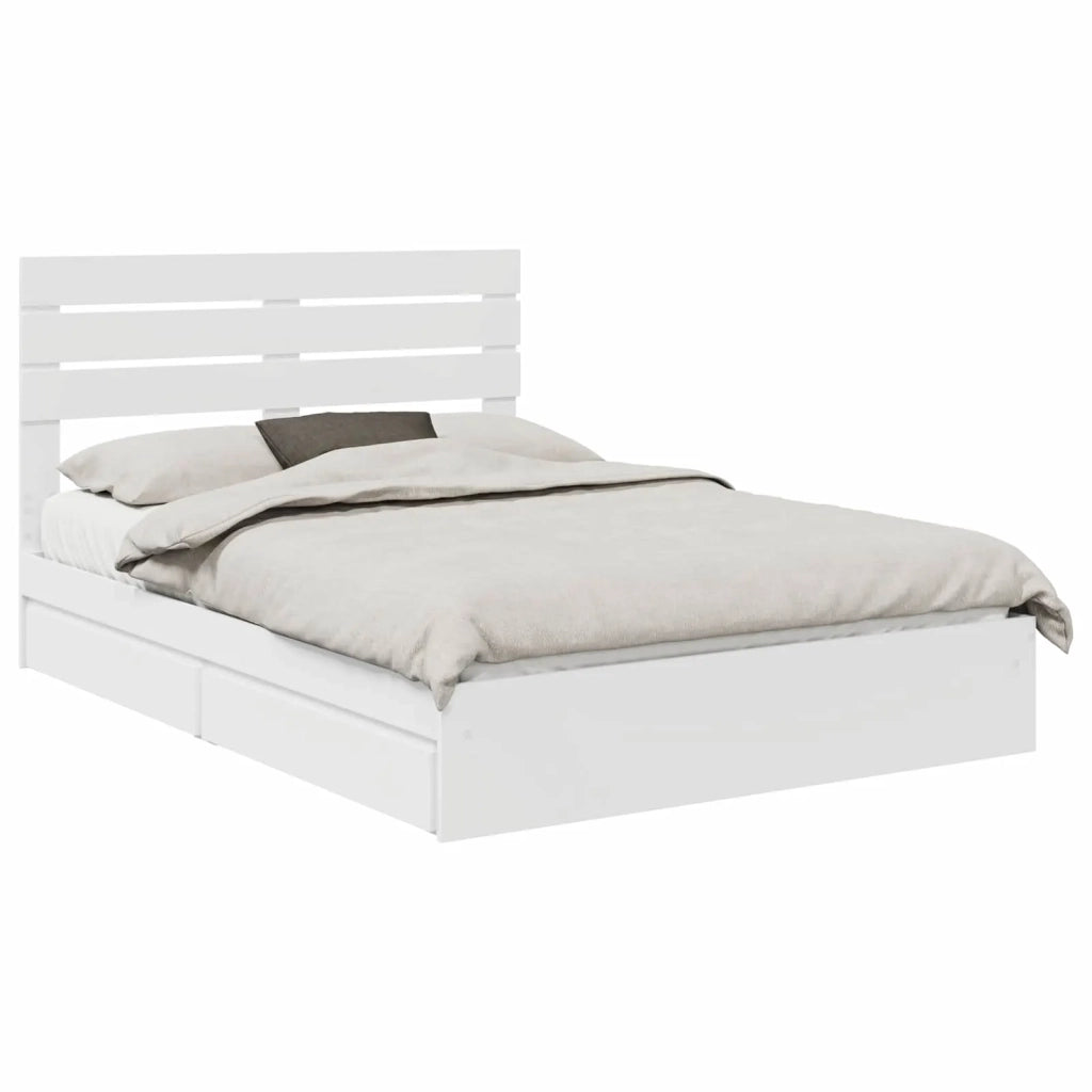 Letto con Contenitore Bianco 160 x 200 cm Legno multistrato