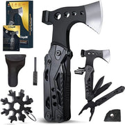 Kit di Sopraccampionamento Multifunzionale 16 in 1 - Regalo di Campo per Uomo con Martello, Chiave a Lame, Sega, Apripetini - Attrezzo da Tasca per Camping, Escursioni, Emergenze all'Aperto