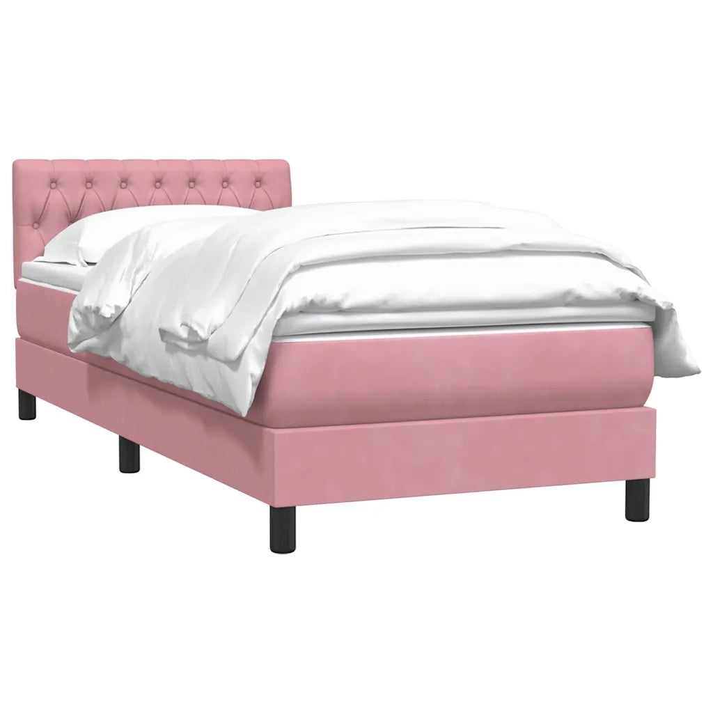Giroletto a Molle con Materasso Rosa 90x220 cm Velluto