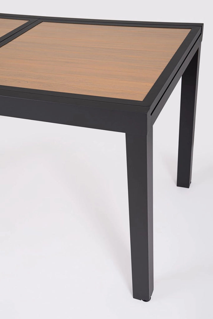 Tavolo Allungabile da Esterno 140-210x77x75h cm in Alluminio e Polywood Hilija Naturale e Antracite