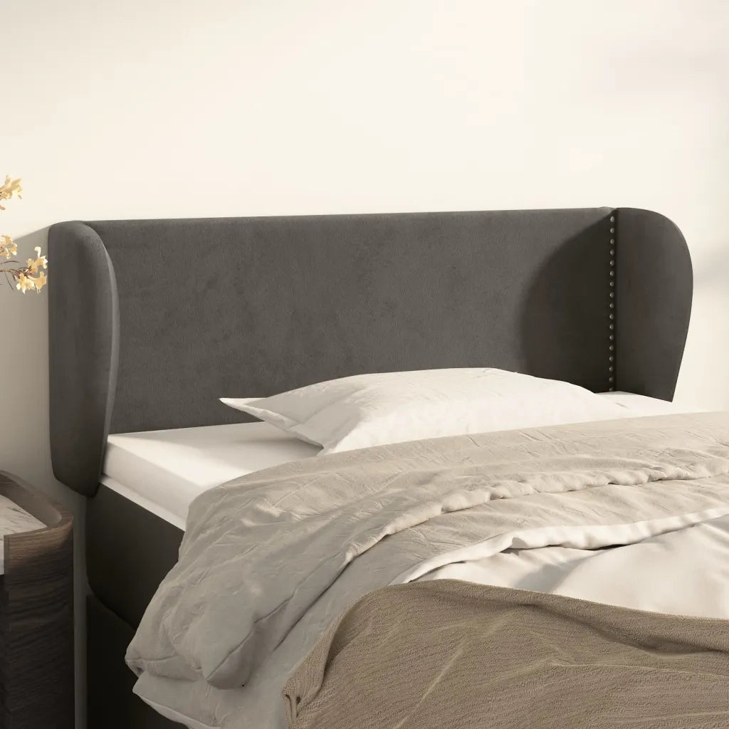 Testiera ad Orecchio Grigio Scuro 103x23x78/88 cm in Velluto 3117047