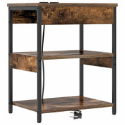 Comodino | Armadio da Notte | Mobiletto da notte Rovere fum¨¦ 41 x 31 x 51 cm Legno multistrato