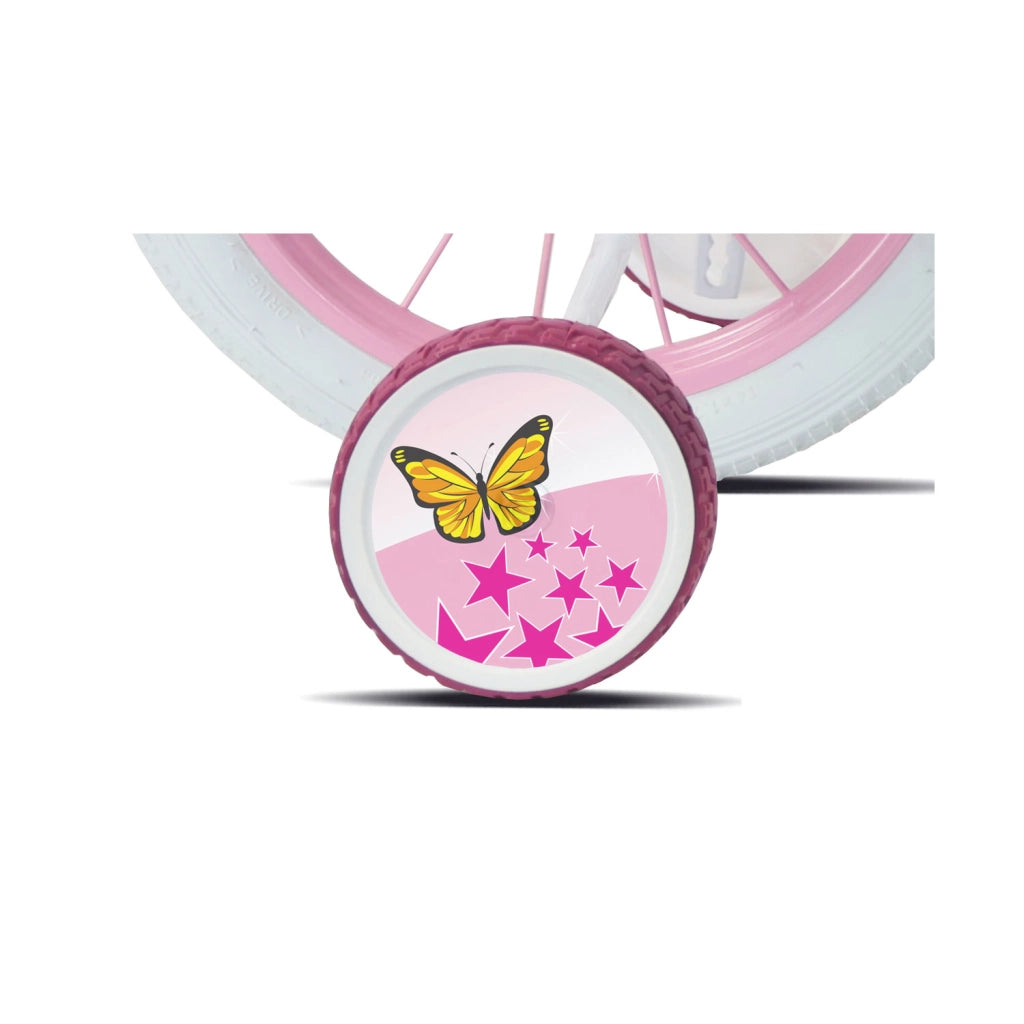 Bicicletta per Bambine 14" Unicorn Freni Caliper e Stabilizzatori in Acciaio Hi-Ten Rosa