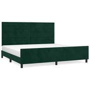 Letto matrimoniale | Letto per adulti | Giroletto senza Materasso Verde Scuro 200x200 cm in Velluto