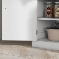 Credenza da Cucina Buffet con Ripiani Regolabili, 4 Ante e Grande Cassetto, 76 x 40 x 183 cm, Bianco