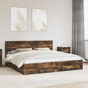 Struttura del letto Rovere fumé 200 x 200 cm Legno multistrato