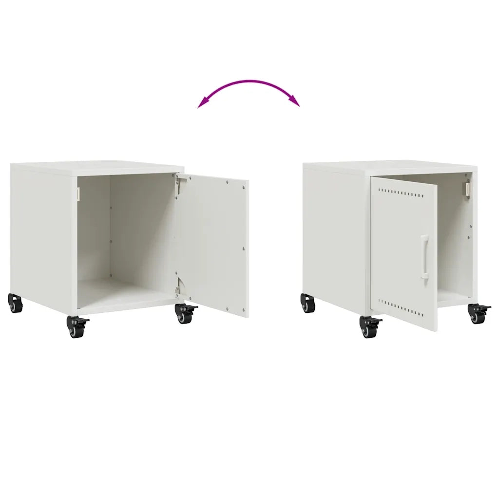 Comodino-Tavolino da notte Bianco 36x39x43,5 cm in Acciaio 900521