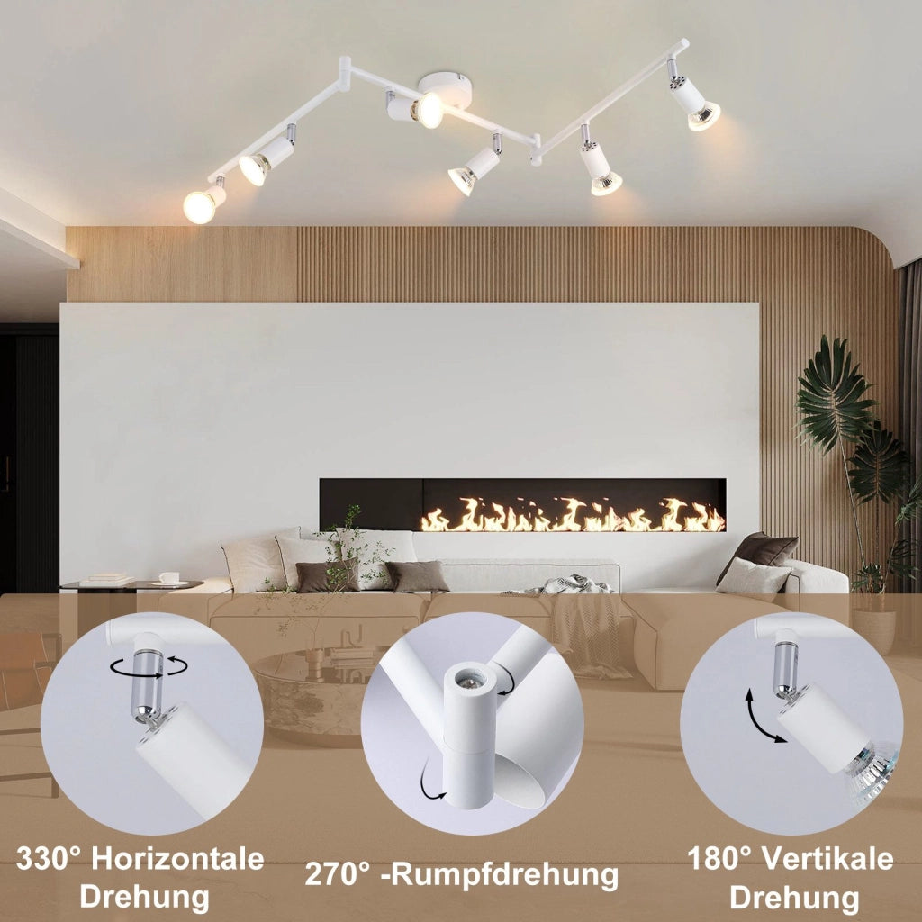 ZMH Faretto da soffitto bianchi orientabili 330° moderni GU10 per camera letto soggiorno interno