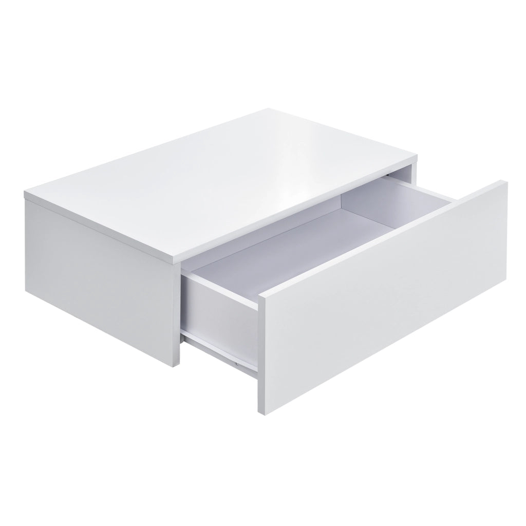 Set di 2 Comodini da Parete con Cassetto 46x30x15 cm Bianco Lucido / Nero Lucido [en.casa]