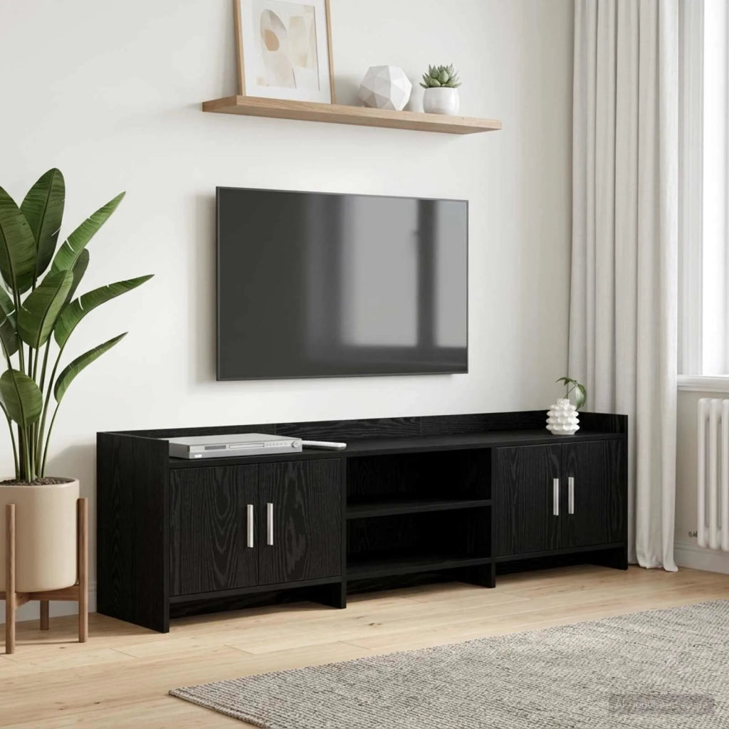 Mobile TV 168 x 33 x 47 cm Rovere Nero Legno ingegnerizzato 8011180