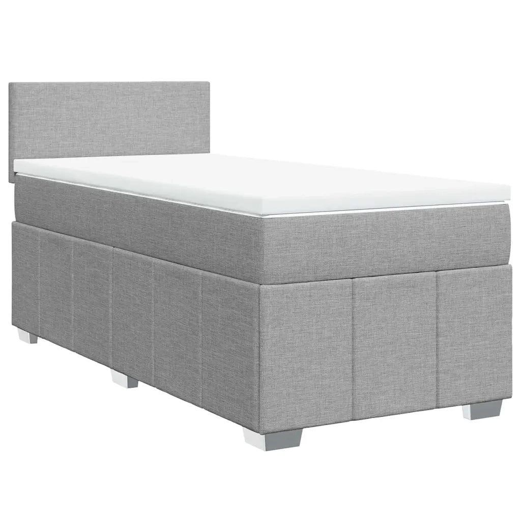 Giroletto a Molle con Materasso Grigio Chiaro 80x200 cm Tessuto