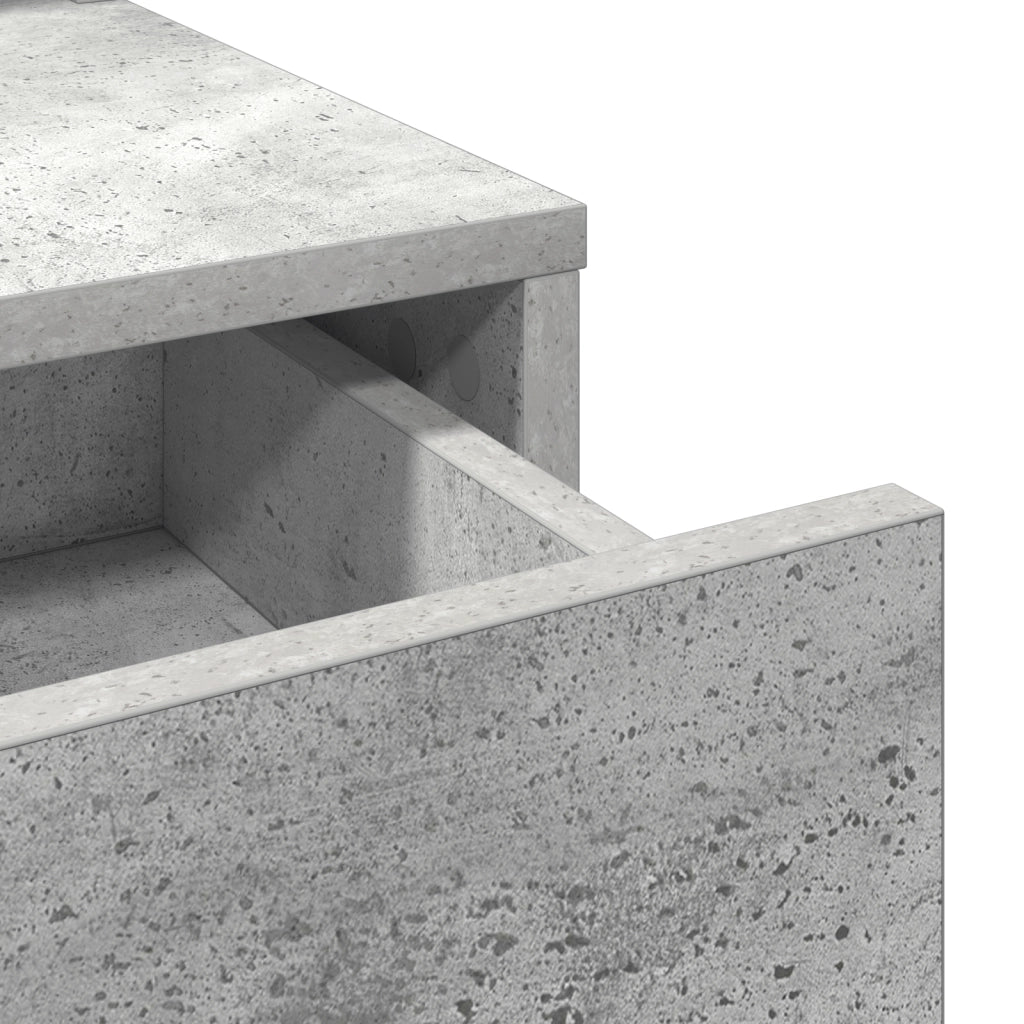 Tavolo da Trucco con Cassetti Grigio Cemento 79x41x140 cm