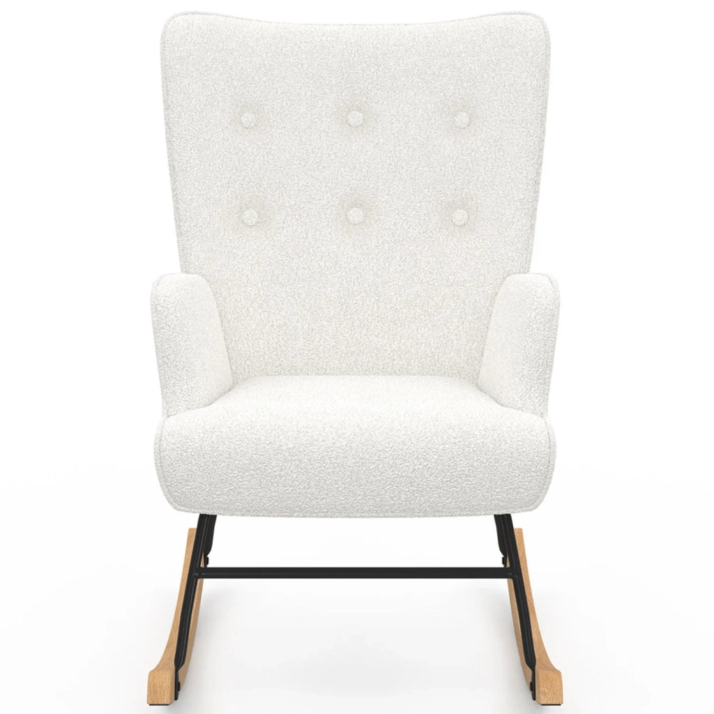 IDMarket - Poltrona scandinava IVAR in tessuto a coste beige