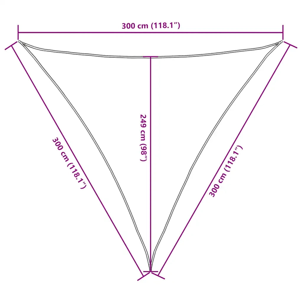 Parasole a vela | Telo Ombra | Vela da ombra Oxford Triangolare 3x3x3 m Marrone