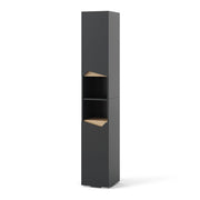 Vicco Armadio per il bagno Antracite 30 x 180 cm con porte e vani aperti