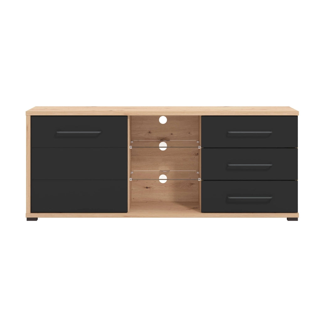 porta tv un anta tre cassetti moderno minimal in legno cm 161 5x40x65 h - ELLI