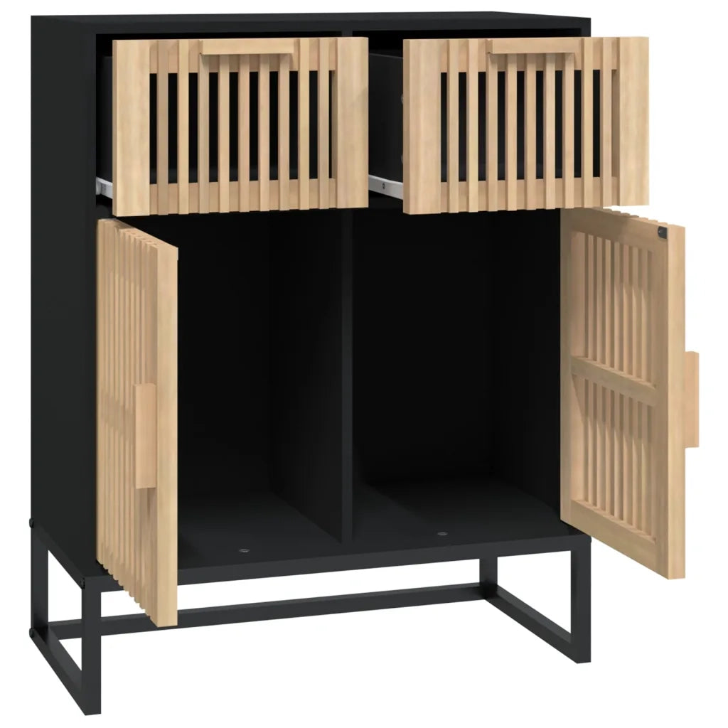 Credenza | Madia | Buffet da pranzo | Armadio da pranzo Nera 60x30x75 cm in Legno Multistrato