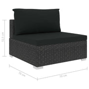 Set Divani da Giardino 12 pz con Cuscini in Polyrattan Nero cod mxl 35478