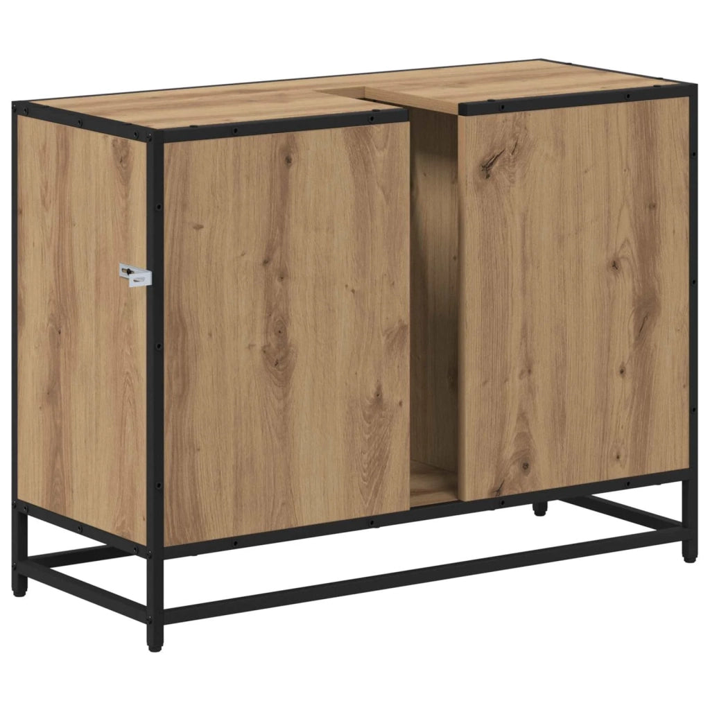Mobile da Bagno con porta Rovere artigianale 80 x 33 x 60 cm 883638