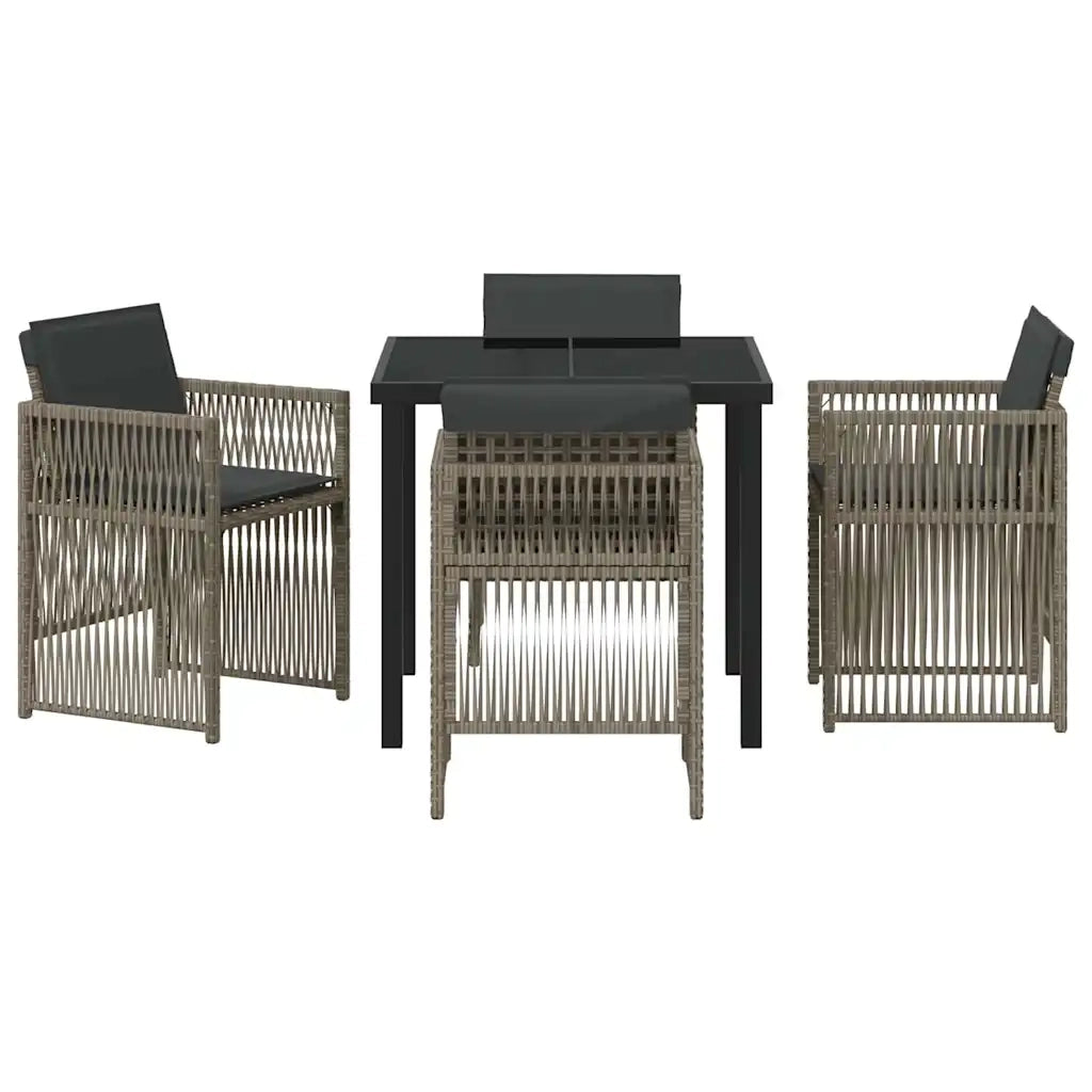 Set da Pranzo per Giardino 5 pcs Grigio