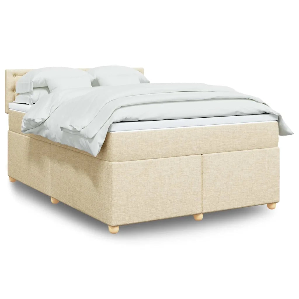 Giroletto a Molle con Materasso Crema 140x19 cm in Tessuto 3288994